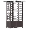 vidaXL Raised Bed with Trellis and Roof Brown 122 x 40 x 138 cm PP