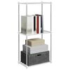 vidaXL Tubular Shelf with Storage White 42.5 x 27 x 91.5 cm Aluminium