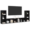 vidaXL TV Cabinet Set Wall-mounted 4 pcs Black Oak 37 x 35 x 107.5 cm