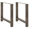 vidaXL Dining Table Legs Natural Steel 2 pcs 80x(72-73) cm Steel