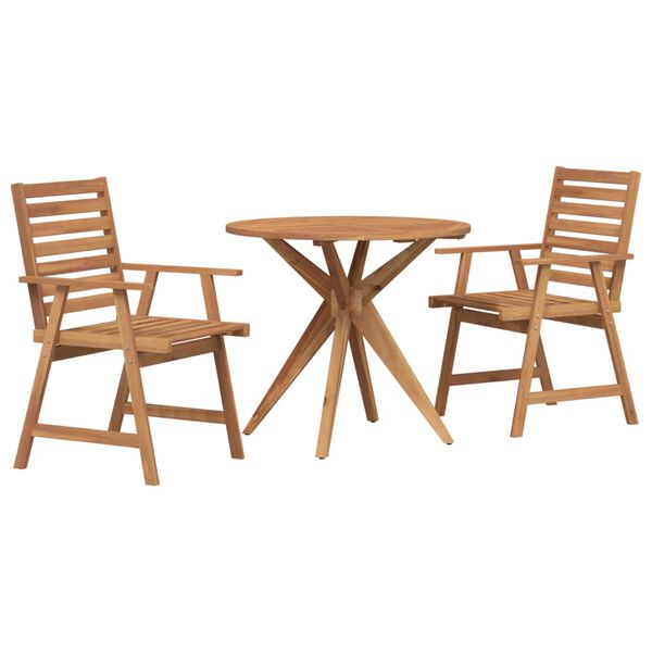 vidaXL 3 Piece Garden Dining Set Solid Wood Acacia