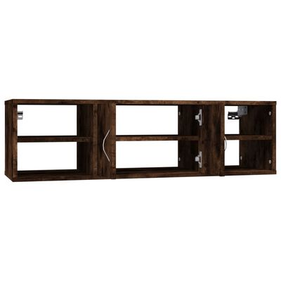 vidaXL Wall Shelf Smoked Oak 102x30x29 cm Engineered Wood
