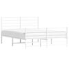 vidaXL Metal Bed Frame without Mattress with Footboard White 120x200cm