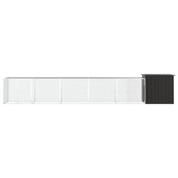 vidaXL Chicken Cage Anthracite 600x91x100 cm Galvanised Steel