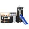 vidaXL Kids' Loft Bed with Tower without Mattress White&Black 90x200cm