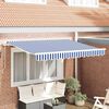vidaXL Awning Replacement Fabric Blue and white 350 x 200 cm Canvas