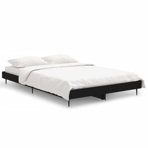 vidaXL Bed Frame without Mattress Black 120x190 cm Small Double Engineered Wood