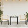 vidaXL 3 Piece Garden Dining Set Brown Poly Rattan Glass
