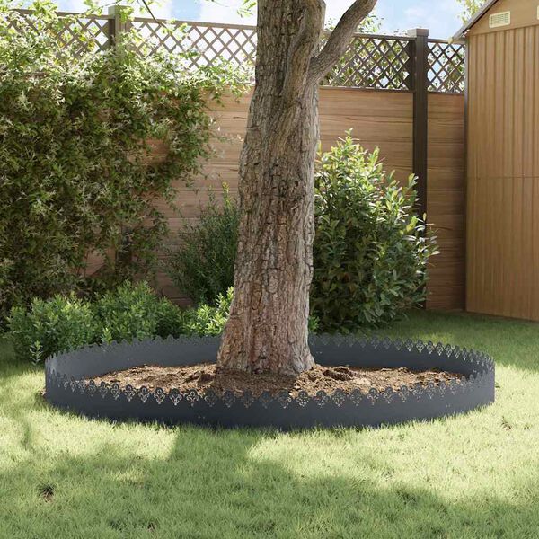 vidaXL Lawn Edgings 20 pcs Anthracite 103 x 0.05 x 22 cm Steel