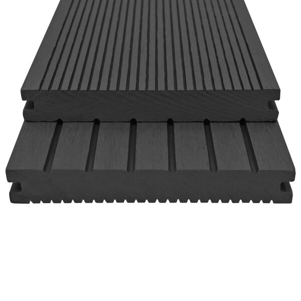 vidaXL WPC Solid Decking Boards with Accessories 26 m&sup2; 2.2 m Black