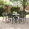 vidaXL Garden Dining Set 7 pcs Black Aluminium