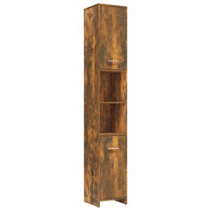 vidaXL Bathroom Cabinet Smoked Oak 30x30x183.5 cm Engineered Wood
