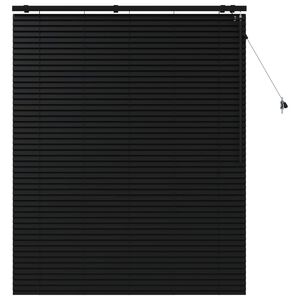 vidaXL Venetian Blind Black 135 x 160 cm 35 mm Solid Paulownia Wood