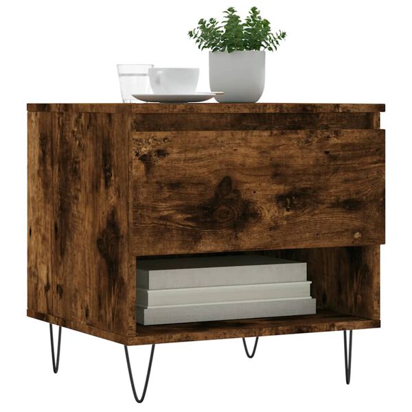 vidaXL Coffee Table Smoked Oak 50x46x50 cm Engineered Wood