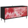 vidaXL TV Cabinet AACHEN 102 x 33 x 51 cm Black Oak Engineered Wood