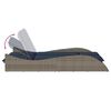vidaXL Sun Lounger with Cushions Grey 114x205x73 cm Poly Rattan