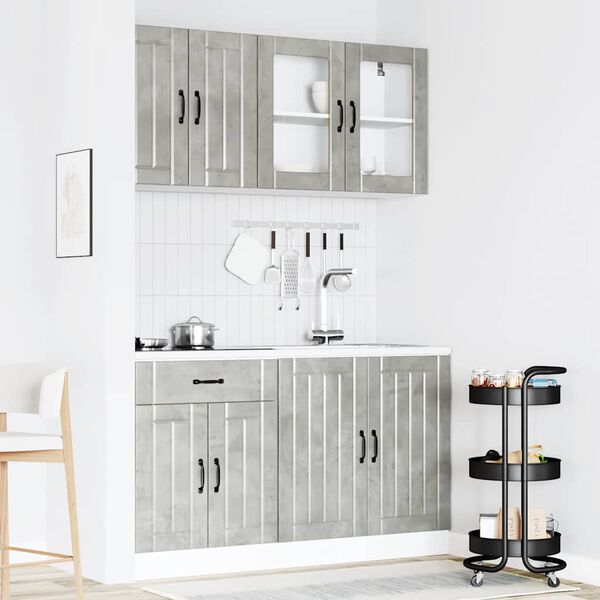 vidaXL 4 Piece Kitchen Cabinet Set Lucca Concrete Grey Engineered Wood