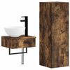 vidaXL Bathroom Furniture Set 2 pcs Smoked Oak 33 x 34.5 x 100 cm