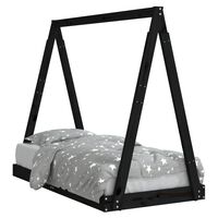 vidaXL Kids Bed Frame Black 70x140 cm Solid Wood Pine