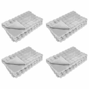 vidaXL Anti-Slip Faux Rabbit Fur Blanket Olite 4 pcs Grey 150 x 220 cm