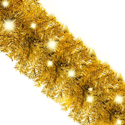 vidaXL Christmas Garland with LED Lights 20 m Gold