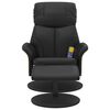 vidaXL Massage Recliner Chair with Footstool Black Faux Leather