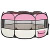 vidaXL Foldable Dog Playpen with Carrying Bag Pink 145x145x61 cm