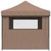 vidaXL Foldable Party Tent Pop-Up with 4 Sidewalls Brown