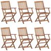 vidaXL Folding Outdoor Chairs 6 pcs Solid Acacia Wood