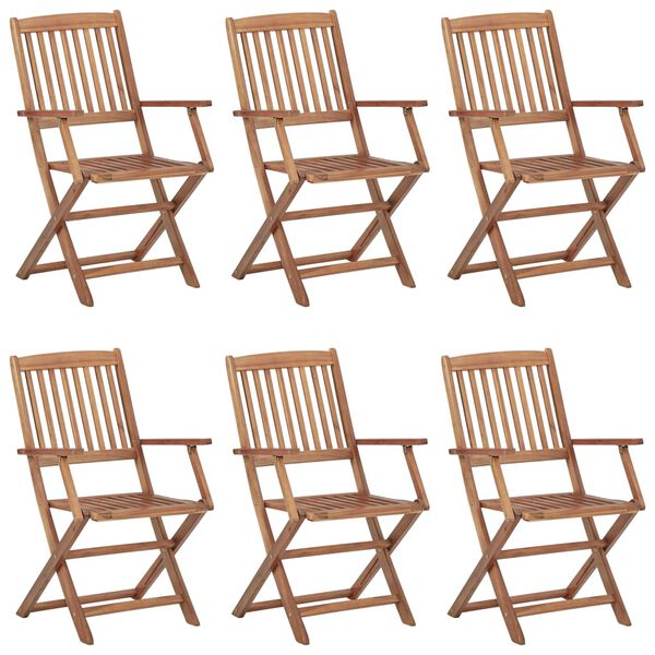 vidaXL Folding Outdoor Chairs 6 pcs Solid Acacia Wood