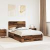 vidaXL Bed Frame with Headboard Old Wood 120 x 190 cm Engineered Wood