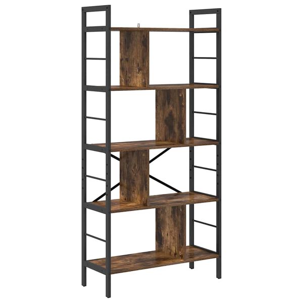 vidaXL Bookshelf Smoked Oak 75 x 30 x 156 cm Engineered Wood