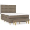 vidaXL Box Spring Bed with Mattress Taupe 140x200 cm Fabric