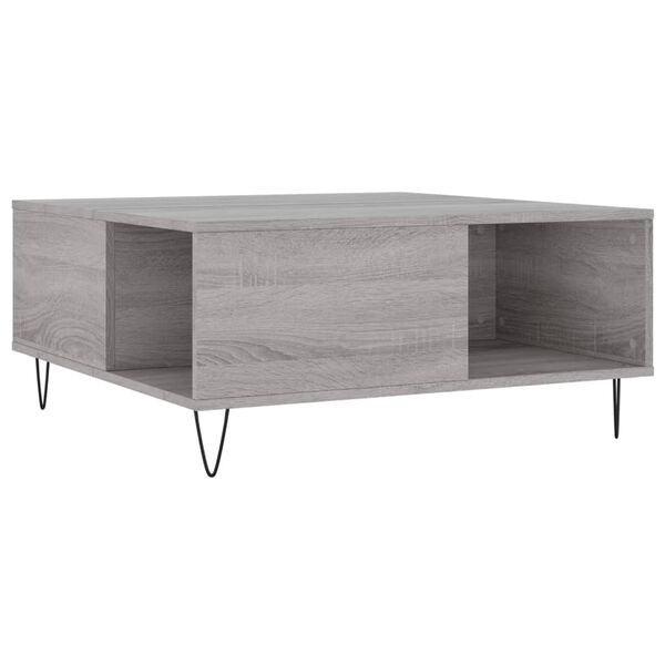 vidaXL Coffee Table Grey Sonoma 80x80x36.5 cm Engineered Wood