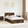 vidaXL Bed Frame with Drawer Smoked Oak 120 x 190 cm Engineered Wood