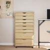vidaXL Rolling Cabinet with Drawers MOSS Clear Varnish Solid Pine wood
