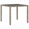 vidaXL Garden Table with Glass Top Grey 90x90x75 cm Poly Rattan
