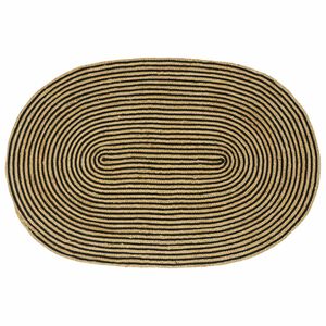 vidaXL Area Rug Natural and Black 122 x 183 cm Jute
