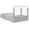 vidaXL Bed Frame with Drawer Grey Sonoma 120 x 200 cm Engineered Wood