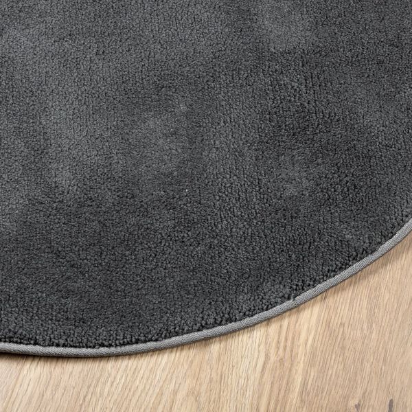 vidaXL Rug OVIEDO Short Pile Anthracite &Oslash; 200 cm