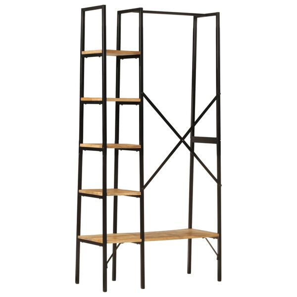 vidaXL Clothes Rack with Shelves 90x40x190 cm Solid Wood Mango and Iron