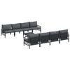 vidaXL Garden Sofa Set with Cushion 9 pcs Anthracite Steel & Fabric