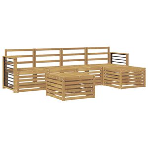 vidaXL Outdoor Sofa Set 6 pcs White Solid Acacia Wood