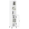 vidaXL Highboard High Gloss White 34.5x34x180 cm Engineered Wood