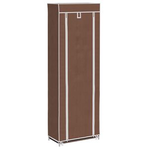 Fabric Shoe Cabinet with Cover 162 x 57 x 29 cm Brown