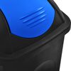 vidaXL Trash Bin with Swing Lid 60L Black and Blue
