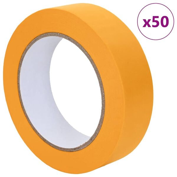 vidaXL Painter Masking Tapes 50 pcs Yellow 25mm x 50m Paper