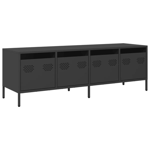 vidaXL TV Cabinet Black 135x39x43.5 cm Cold-rolled Steel