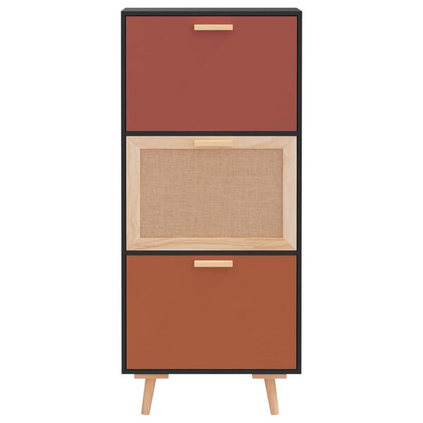 vidaXL Shoe Cabinet Black 52x25x120 cm Engineered Wood