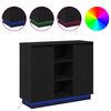 vidaXL LED Sideboard Black Oak 90 x 32 x 75 cm Engineered Wood